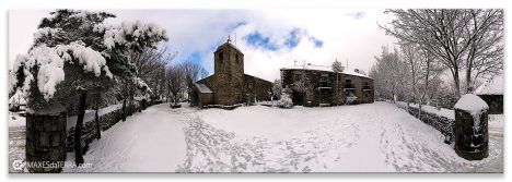 O Cebreiro nevado, Comprar fotografía O Cebreiro Puerta de peregrinos Galicia Naturaleza Decoración